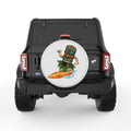FUNNY SURFING TIKI PEARL  WHITE CARBON FIBER TIRE COVER