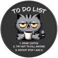 FUNNY TO DO LIST CAT BLACK CARBON FIBER TIRE COVER