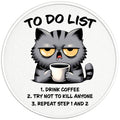 FUNNY TO DO LIST CAT PEARL  WHITE CARBON FIBER TIRE COVER