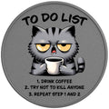 FUNNY TO DO LIST CAT SILVER CARBON FIBER TIRE COVER