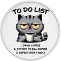 FUNNY TO DO LIST CAT WHITE TIRE COVER