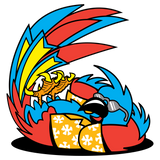 FUNNY TROPICAL PARROT