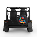 FUNNY TROPICAL PARROT BLACK CARBON FIBER TIRE COVER FOR MOKE