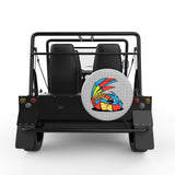 FUNNY TROPICAL PARROT SILVER CARBON FIBER TIRE COVER FOR MOKE