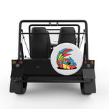 FUNNY TROPICAL PARROT WHITE TIRE COVER FOR MOKE