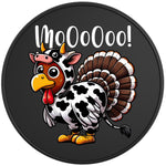 FUNNY TURKEY MOO BLACK TIRE COVER