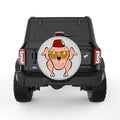 FUNNY TURKEY SILVER CARBON FIBER TIRE COVER