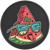 FUNNY WATERMELON BLACK CARBON FIBER TIRE COVER