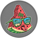 FUNNY WATERMELON SILVER CARBON FIBER TIRE COVER