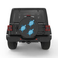 FAMILY OF BLUE SEA TURTLES PEARL  WHITE CARBON FIBER TIRE COVER