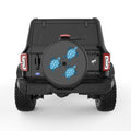 FAMILY OF BLUE SEA TURTLES BLACK CARBON FIBER TIRE COVER
