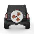 Family Of Decorative Turtles SILVER CARBON FIBER TIRE COVER