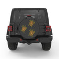 FAMILY OF GREEN AND BROWN SEA TURTLES PEARL  WHITE CARBON FIBER TIRE COVER