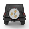 FAMILY OF GREEN AND BROWN SEA TURTLES WHITE TIRE COVER