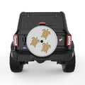 Family Of Green And Brown Sea Turtles SILVER CARBON FIBER TIRE COVER