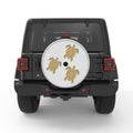 FAMILY OF GREEN AND BROWN SEA TURTLES SILVER CARBON FIBER TIRE COVER