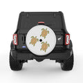 Family Of Green And Brown Sea Turtles PEARL  WHITE CARBON FIBER TIRE COVER
