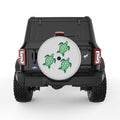 FAMILY OF GREEN SEA TURTLES SILVER CARBON FIBER TIRE COVER