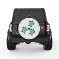 FAMILY OF GREEN SEA TURTLES PEARL  WHITE CARBON FIBER TIRE COVER