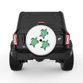 FAMILY OF GREEN SEA TURTLES WHITE TIRE COVER