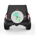 FAMILY OF MANDALA TURTLES SILVER CARBON FIBER TIRE COVER