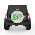 FEELING LUCKY SILVER CARBON FIBER TIRE COVER