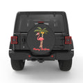 FLAMINGO CHRISTMAS PALM PEARL  WHITE CARBON FIBER TIRE COVER