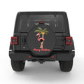 FLAMINGO CHRISTMAS PALM BLACK CARBON FIBER TIRE COVER
