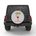 FLAMINGO CHRISTMAS PALM WHITE TIRE COVER