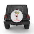 FLAMINGO CHRISTMAS PALM SILVER CARBON FIBER TIRE COVER