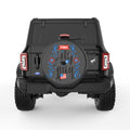 FLOWERY HAPPY 4TH JULY BLACK CARBON FIBER TIRE COVER