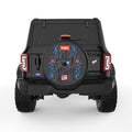 FLOWERY HAPPY 4TH JULY BLACK TIRE COVER