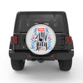 FLOWERY HAPPY 4TH JULY SILVER CARBON FIBER TIRE COVER