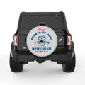 FOURTH OF JULY BBQ SILVER CARBON FIBER TIRE COVER