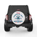 FOURTH OF JULY BBQ PEARL  WHITE CARBON FIBER TIRE COVER