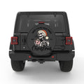 FUNNY CHRISTMAS SKELETON BLACK CARBON FIBER TIRE COVER