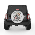 FUNNY CHRISTMAS SKELETON SILVER CARBON FIBER TIRE COVER