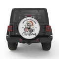 FUNNY CHRISTMAS SKELETON SILVER CARBON FIBER TIRE COVER