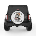 FUNNY CHRISTMAS SKELETON PEARL  WHITE CARBON FIBER TIRE COVER
