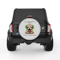 FUNNY I WAKE UP TO DRINK COFFEE SLOTH SILVER CARBON FIBER TIRE COVER