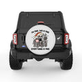 FUNNY IM FINE SKELETON PEARL  WHITE CARBON FIBER TIRE COVER