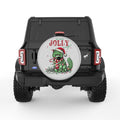 FUNNY IS THIS JOLLY ENOUGH CAT SILVER CARBON FIBER TIRE COVER
