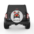 FUNNY JEEP REINDEER SILVER CARBON FIBER TIRE COVER