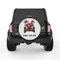 FUNNY JEEP REINDEER PEARL  WHITE CARBON FIBER TIRE COVER
