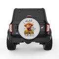 FUNNY LIFE WOULD BE BORING WITHOUT ME COW SILVER CARBON FIBER TIRE COVER