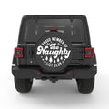 FUNNY NAUGHTY LIST PEARL  WHITE CARBON FIBER TIRE COVER