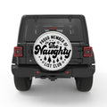 FUNNY NAUGHTY LIST SILVER CARBON FIBER TIRE COVER