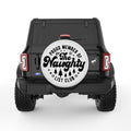 FUNNY NAUGHTY LIST PEARL  WHITE CARBON FIBER TIRE COVER