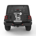 FUNNY NOT IN THE MOOD COW PEARL  WHITE CARBON FIBER TIRE COVER