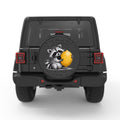 FUNNY RACCOON BLACK CARBON FIBER TIRE COVER